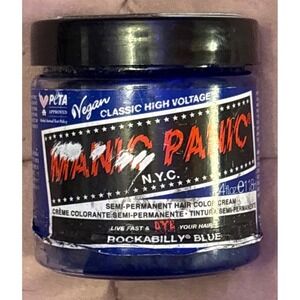 NEW Manic Panic Unisex Blue Semi Permanent Hair Dye Rockabilly Blue Vegan, 4oz